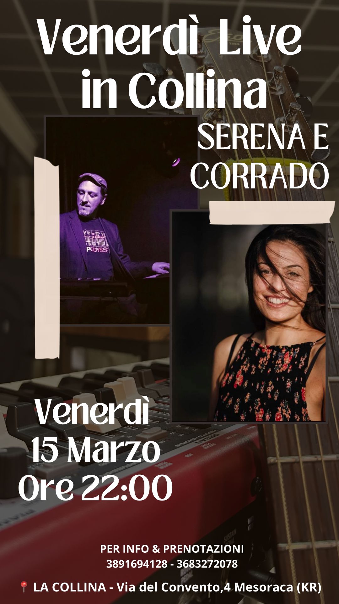 Venerdì live italiano a La Collina 15 marzo 2024